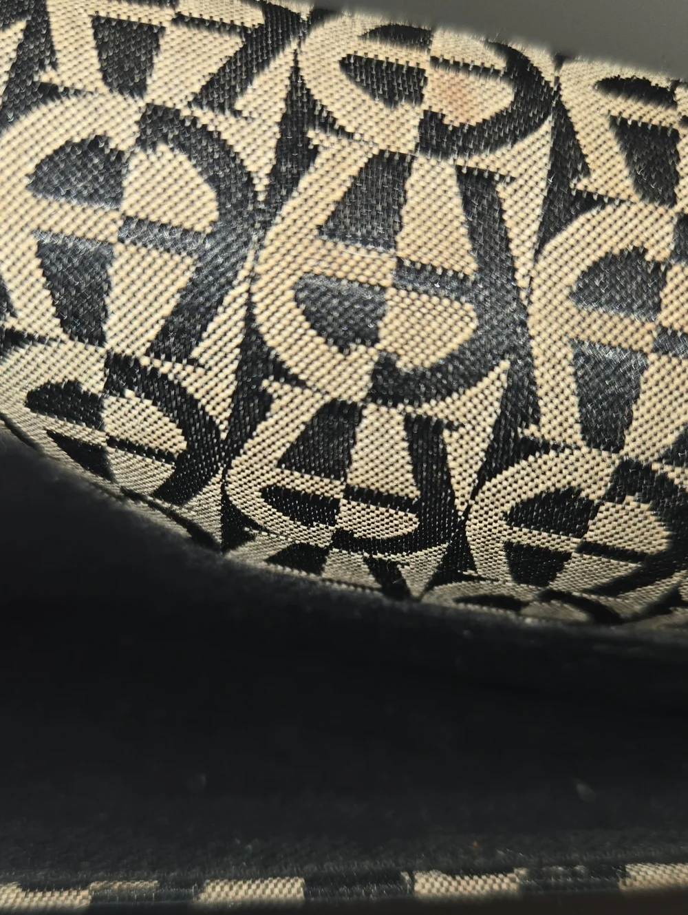 Etienne Aigner Patterned Monogram Clutch in Beige and Black